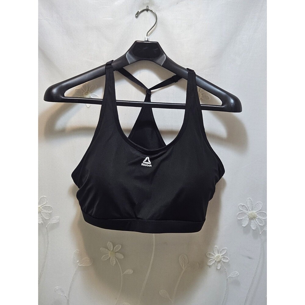 Reebok Womens XXXL Black Bra Sporty Athletic Durable Support Performance Comfort
